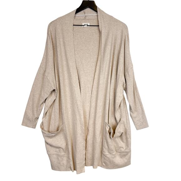 Pact Sweaters - Pact Organic Cotton Womens Heather Wheat Cardigan Sweater Beige - M/L